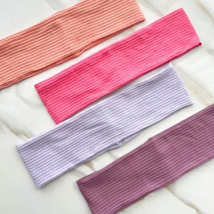 Pink and Purple Hues Standard Solid Ribbed Headbands