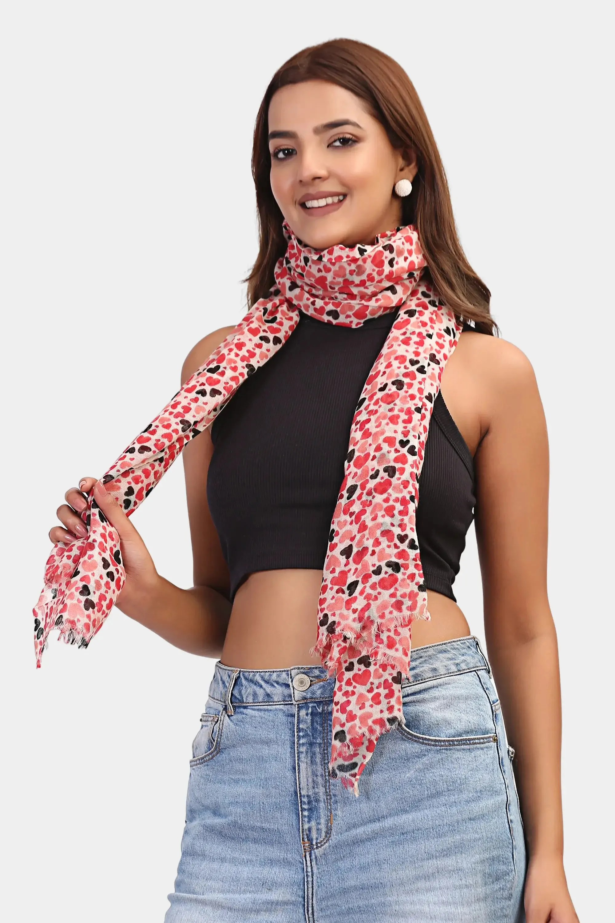 Pink Passionate Hearts Scarf