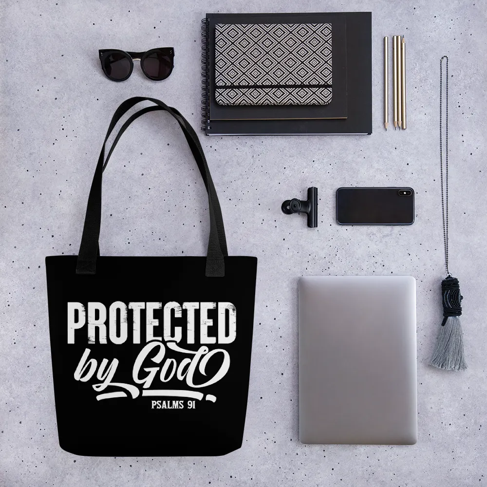 Protected by God, Psalms 91, Tote Bag, 12 Colors