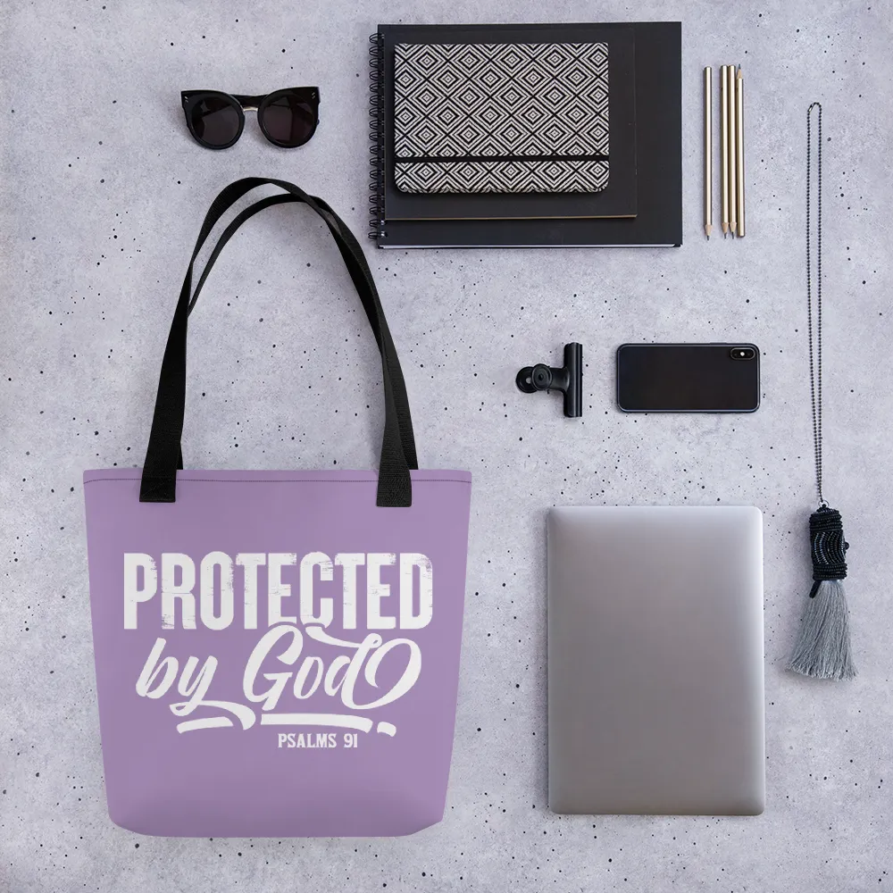 Protected by God, Psalms 91, Tote Bag, 12 Colors