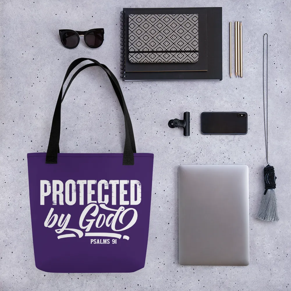 Protected by God, Psalms 91, Tote Bag, 12 Colors