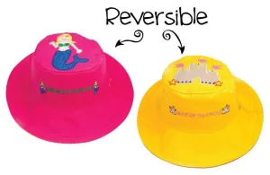 Reversible Kids Sun Hat - Mermaid /Sandcastle