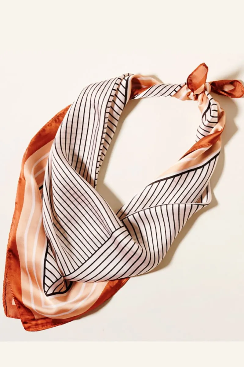 Rust Geo Print Polyester Scarf