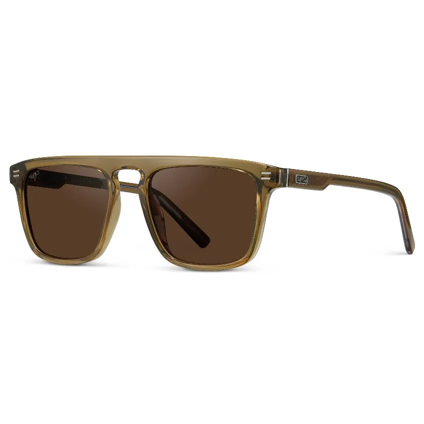 SAWYER Square Men’s Trendy Sunglasses in Crystal Verde by WMP Eyewear