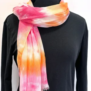 Scarf - Tie Die Orange Pink