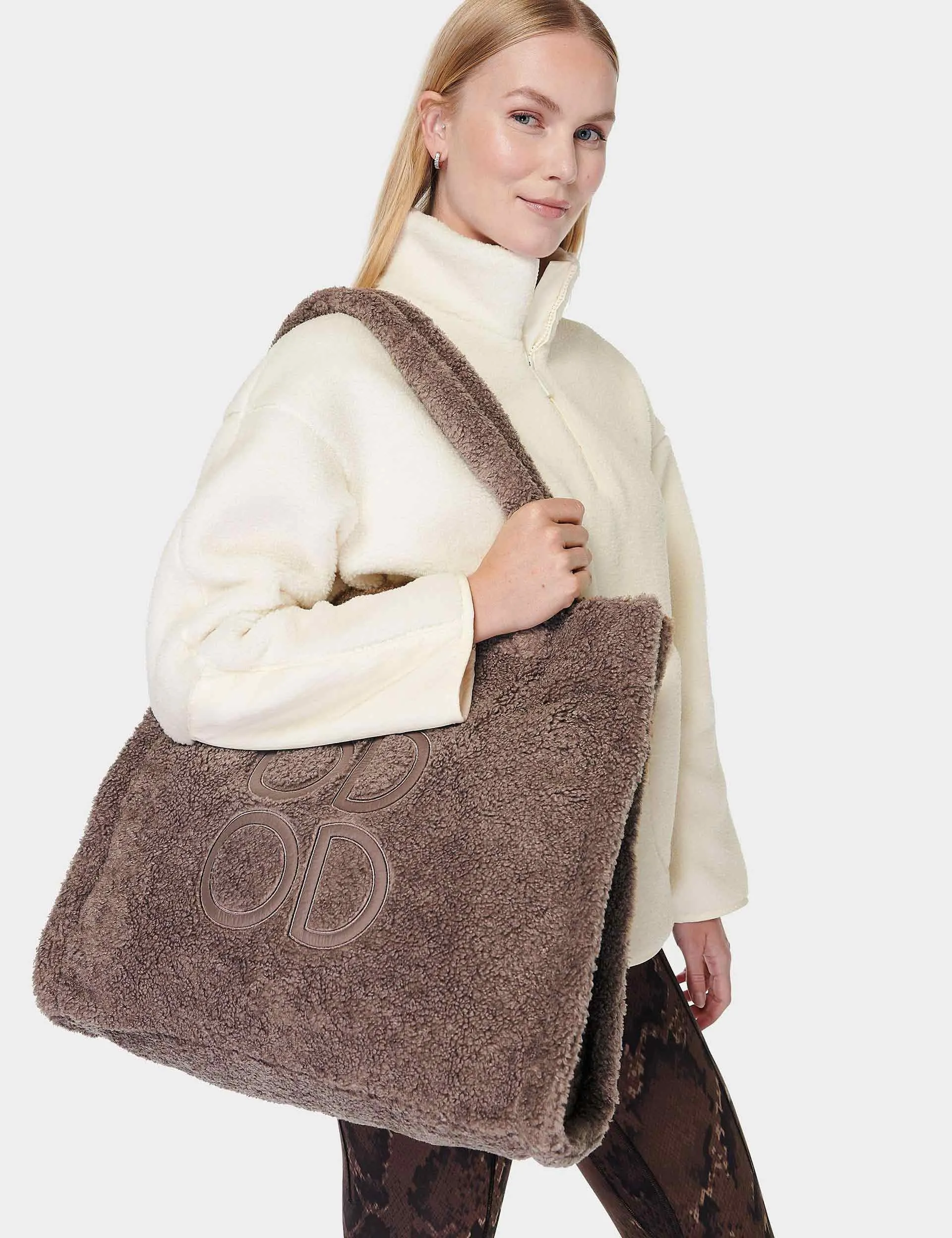 Sherpa Tote Bag - Brown