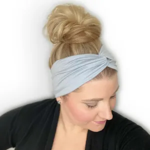 Silver Gray Twist Turban Headband