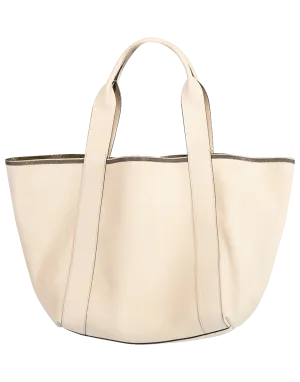 Small Monili Trim Leather Tote