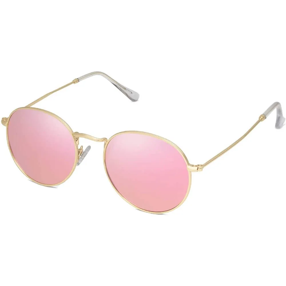 Small Round Polarized Sunglasses Classic Vintage Retro Shades for Women Men