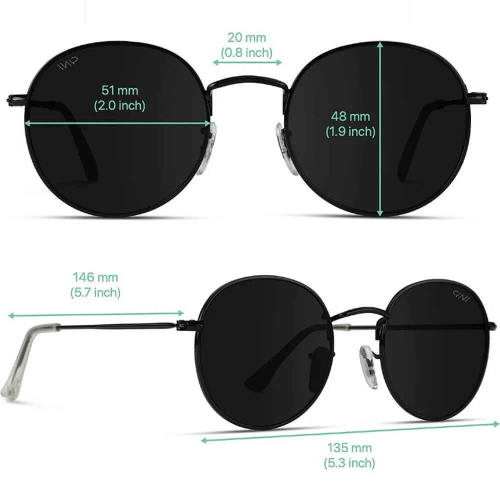 Small Round Polarized Sunglasses Classic Vintage Retro Shades for Women Men