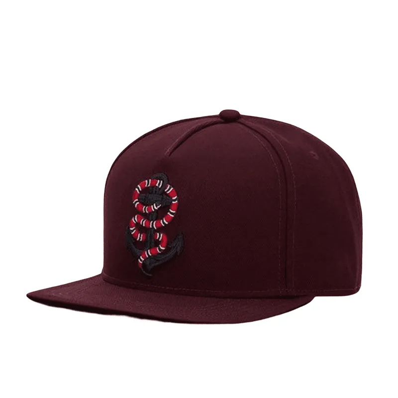 Snake & Anchor Snapback Cap