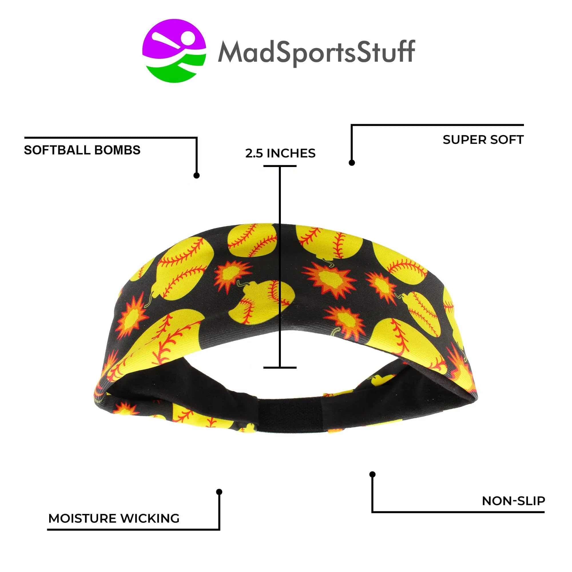 Softball Bomber Headband with Softball Bomb Logos