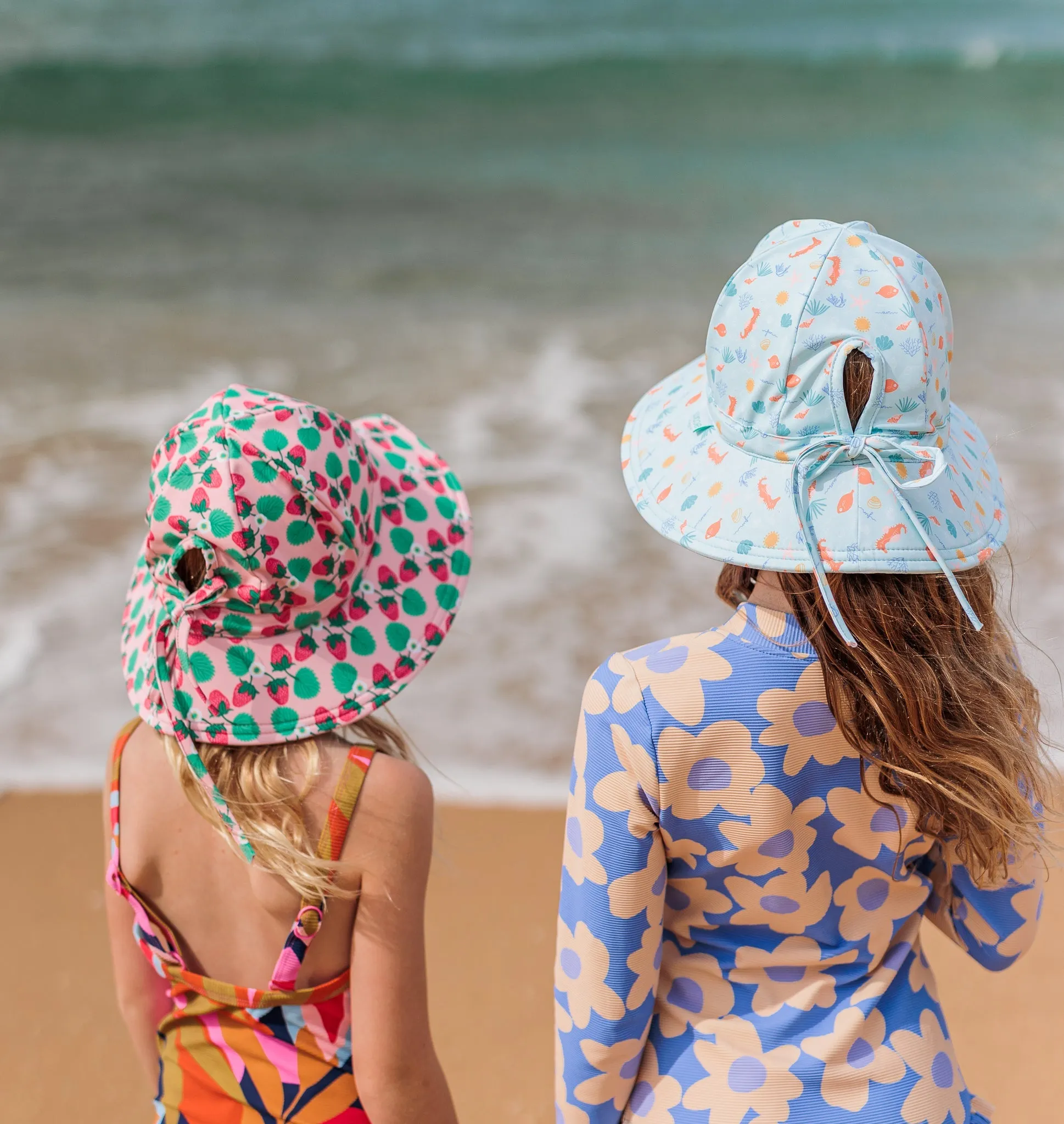 Tropical Reef Wide Brim Swim Hat