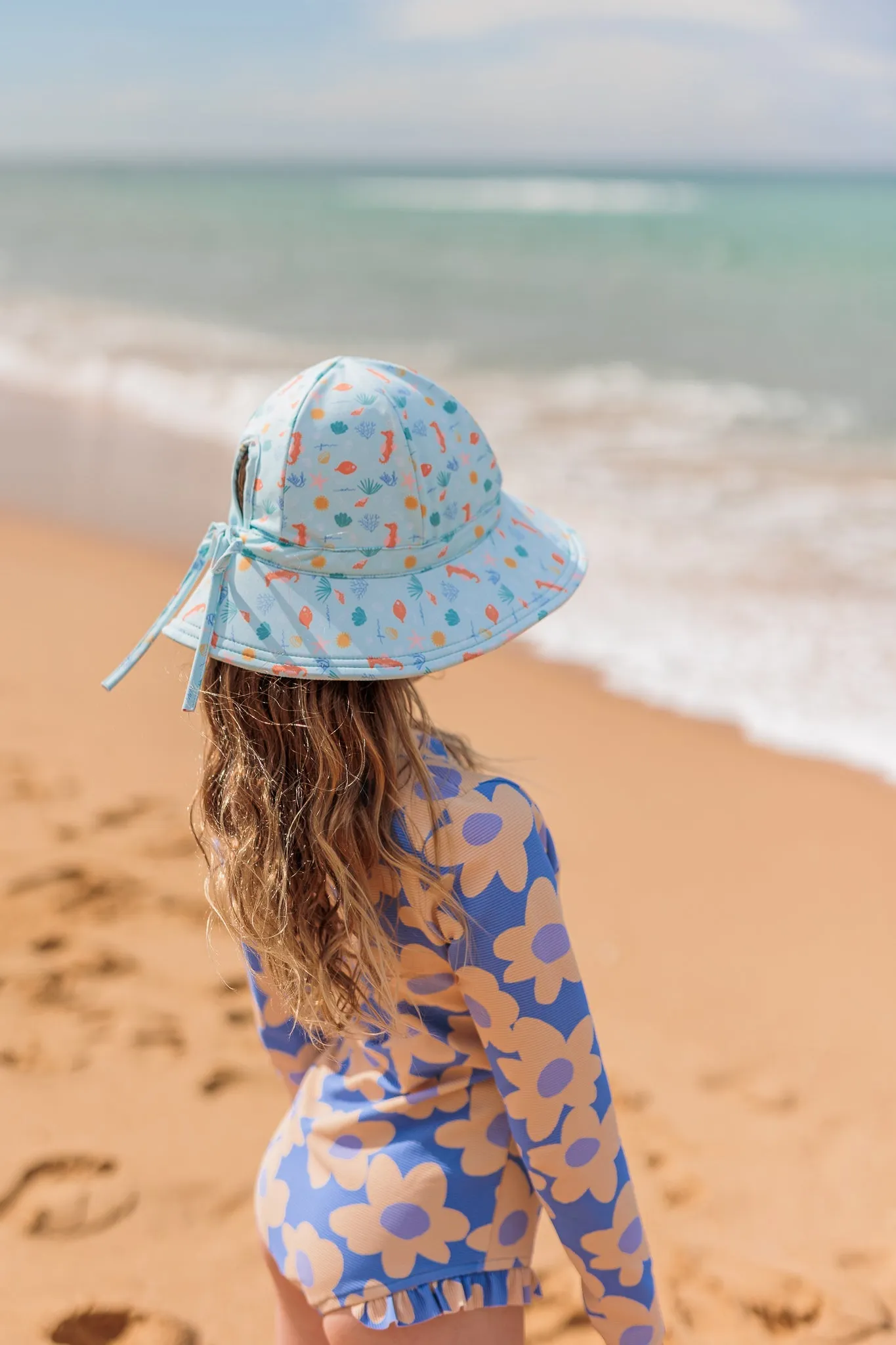 Tropical Reef Wide Brim Swim Hat