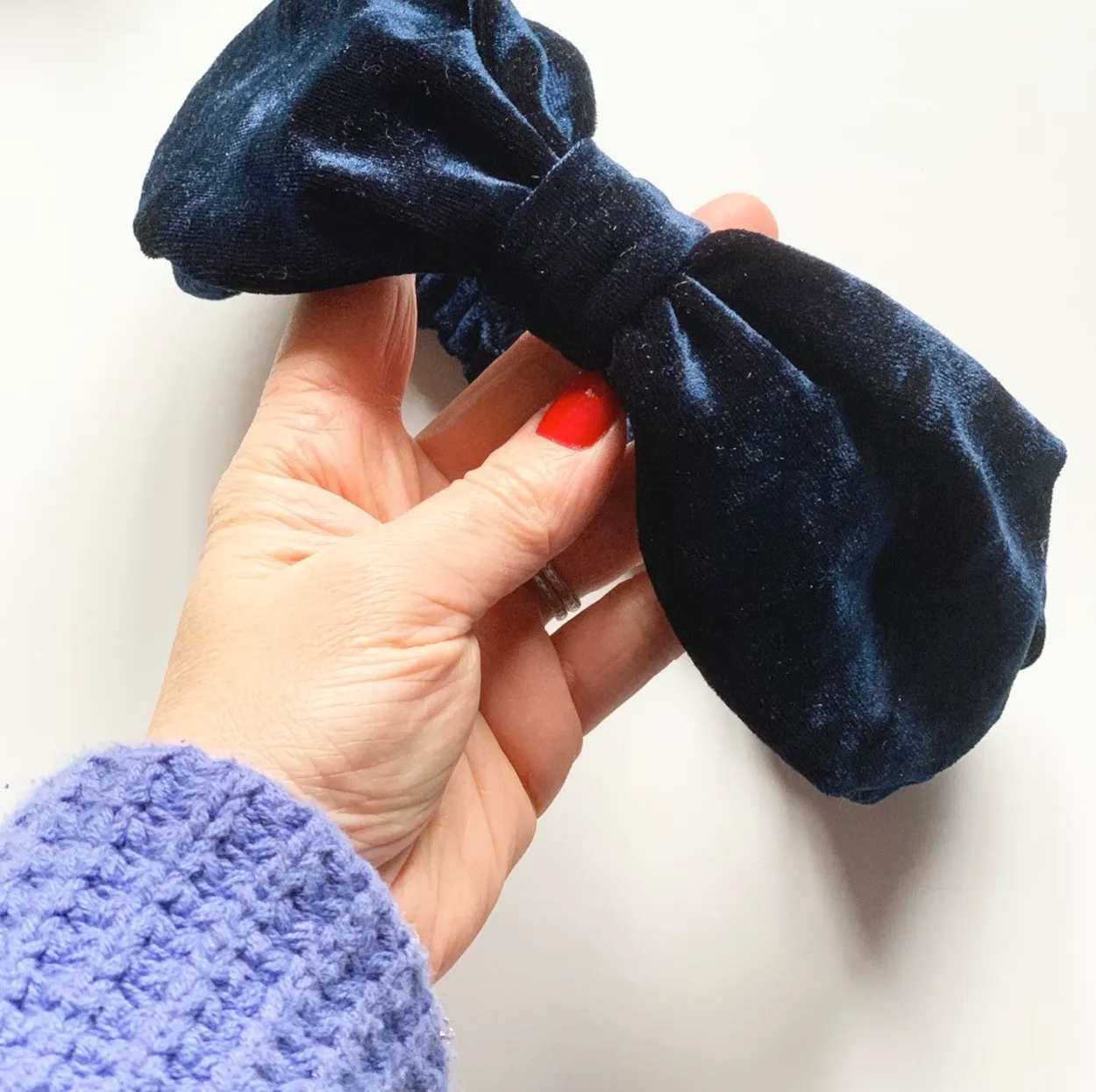 Velvet Vintage Bow Headband | Soft Headband | Crushed Velvet | Comfortable Headband | Handmade