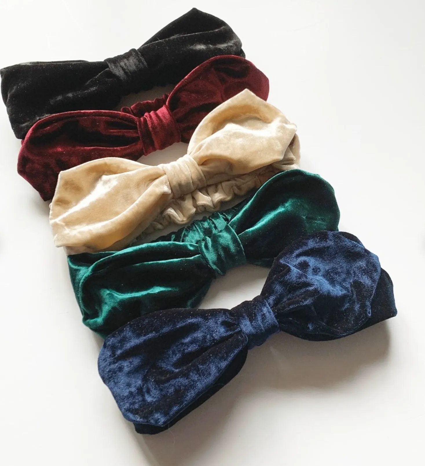 Velvet Vintage Bow Headband | Soft Headband | Crushed Velvet | Comfortable Headband | Handmade