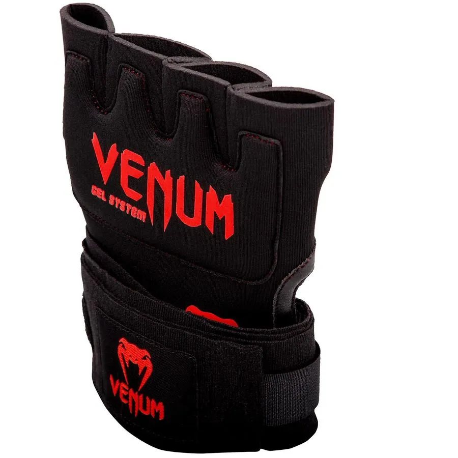 VENUM KONTACT MUAY THAI BOXING GEL GOLVES HANDWRAPS Black-Red