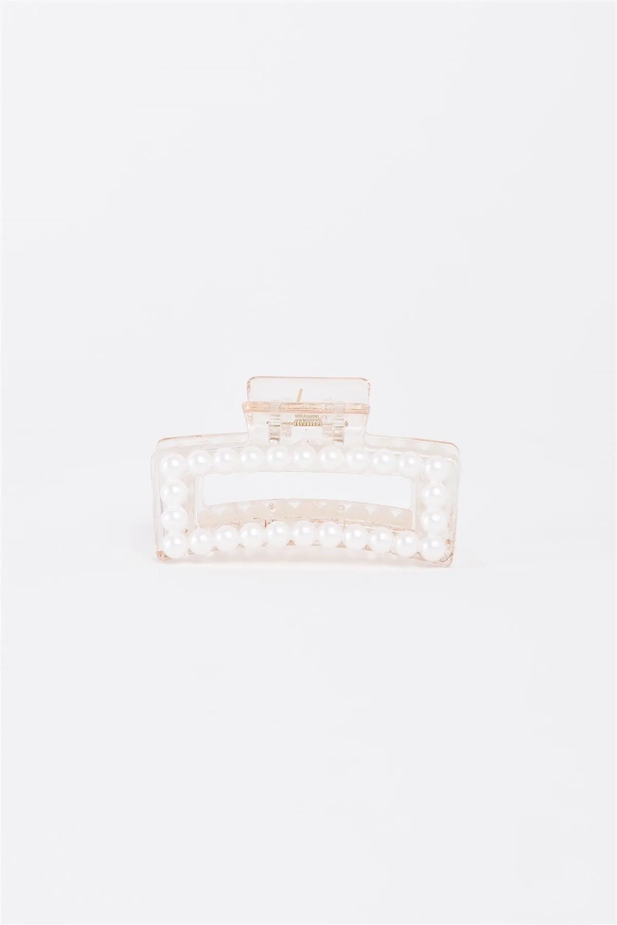 White Pearl Glossy Clam Hair Clip